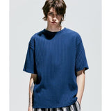 SSY(エスエスワイ) jacquard knit t-shirt blue