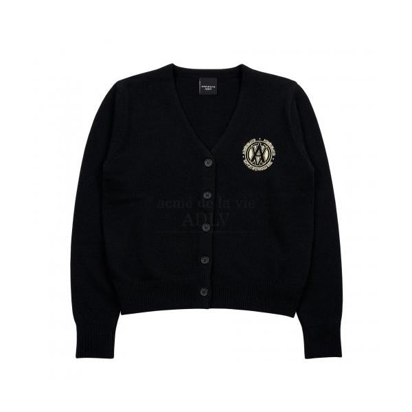 アクメドラビ(acme' de la vie)    CIRCLE A LOGO EMBLEM KNIT CARDIGAN BLACK
