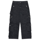 NOMANUAL(ノーマニュアル) M.P DENIM CARGO PANTS - WASHED BLACK