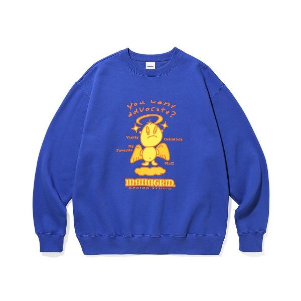 mahagrid (マハグリッド)     FALLEN ANGEL SWEATSHIRT BLUE(MG2CFMM456A)
