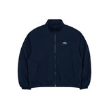 アクメドラビ(acme' de la vi) LETTERING LOGO ROUND CUTTING TRACK BOMBER JACKET NAVY