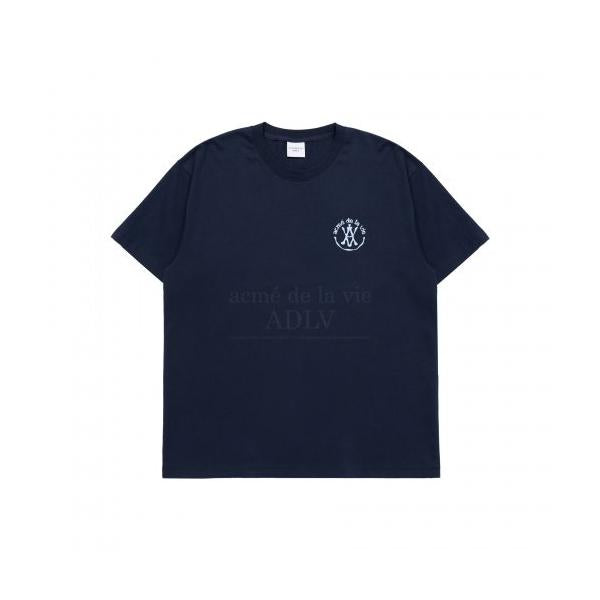 アクメドラビ(acme' de la vi)  WATER DROP A LOGO EMBLEM SHORT SLEEVE T-SHIRT NAVY