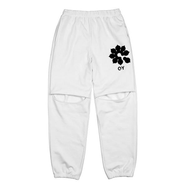 オーワイ(OY) 		FLOWER LOGO CUTTING JOGGER PANTS-WHITE