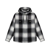 mahagrid (マハグリッド) HOODED OMBRE CHECK SHIRT BLACK(MG2DFMW380A)