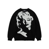 MM Face Wool Knit Sweater [BLACK]