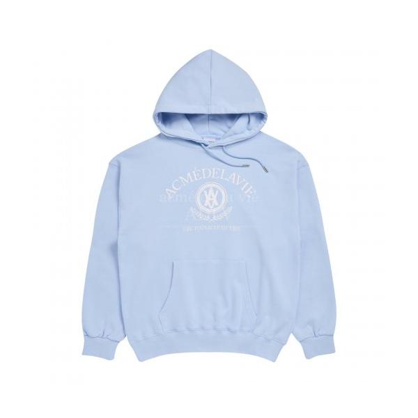 アクメドラビ(acme' de la vie)    LAUREL A LOGO EMBLEM HOODIE SKYBLUE