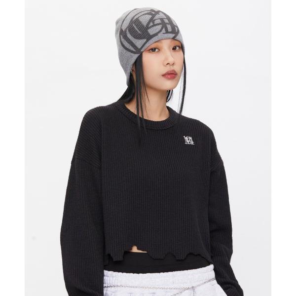 TARGETTO(ターゲット)     DAMAGE CUTTING CROP KNIT_BLACK