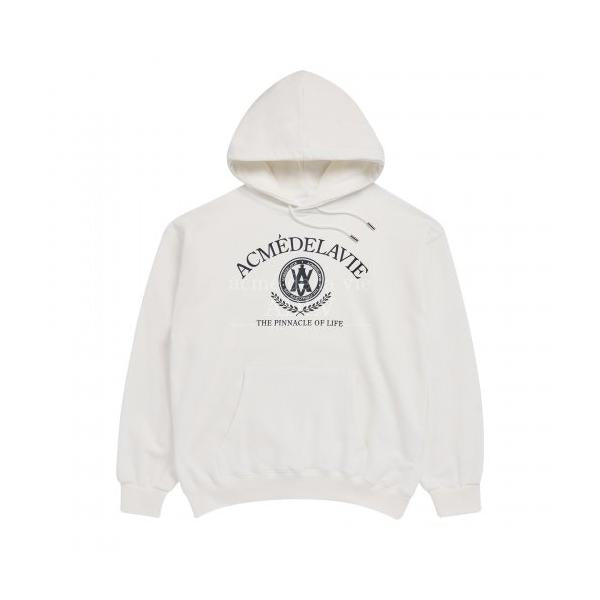 アクメドラビ(acme' de la vie) LAUREL A LOGO EMBLEM HOODIE CREAM