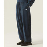 Odd Studio (オッドスタジオ) OS LOGO VELOUR 2WAY STRING WIDE PANTS - NAVY