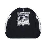 NOMANUAL(ノーマニュアル)RIOT LONG SLEEVE TEE - BLACK