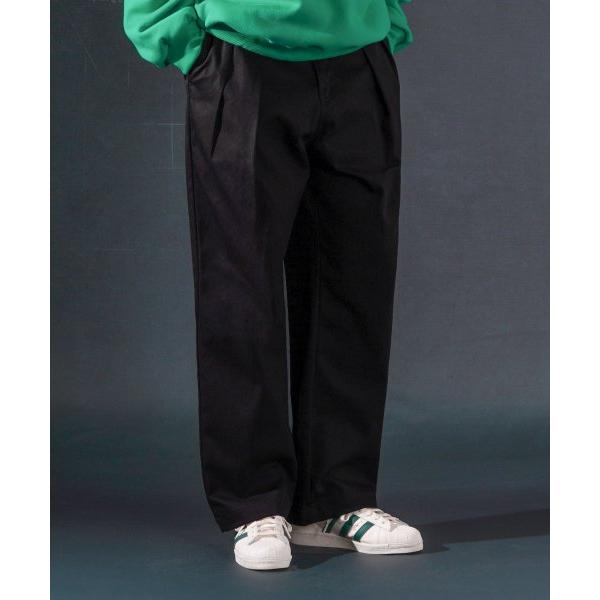 ティーダブリューエヌ(TWN)  Oneway Wide Cotton Pants Black JYLP3471