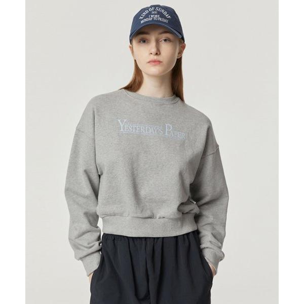 NCOVER（エンカバー） YESTERDAYS PAPER CROP SWEATSHIRT-GREY