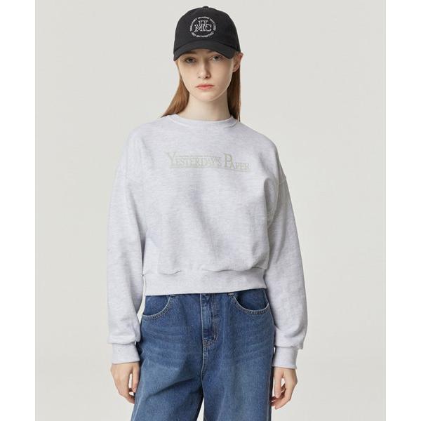 NCOVER（エンカバー） YESTERDAYS PAPER CROP SWEATSHIRT-WHITE MELANGE