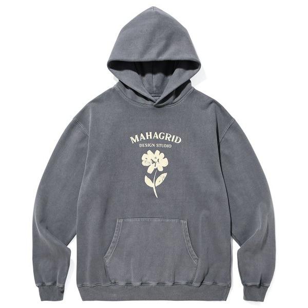 mahagrid (マハグリッド) FLOWER PIGMENT HOODIE CHARCOAL(MG2CFMM424A