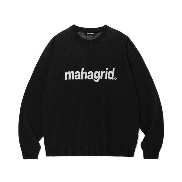 mahagrid (マハグリッド)     BASIC LOGO KNIT SWEATER BLACK(MG2CFMK620A)