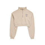 アクメドラビ(acme' de la vie)    A LOGO EMBLEM PATCH CROP TOP PULLOVER SWEAT SHIRT BEIGE