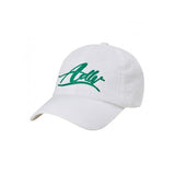 アクメドラビ(acme' de la vi)  SCRIPT LOGO CHAIN EMBROIDERY WASHING BALL CAP WHITE