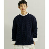 KND(ケイエンド)   FTTS CHAIN CABLE SWEATER NAVY