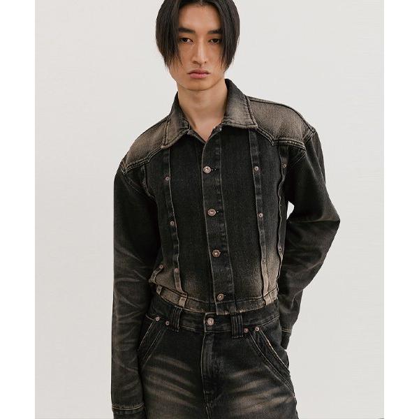 イーエスシースタジオ(ESC STUDIO) wrinkled washing denim crop 
