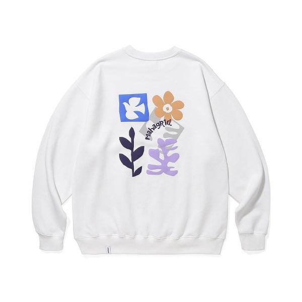 mahagrid (マハグリッド)     PAPER CUTTING SWEATSHIRT WHITE(MG2CFMM451A)