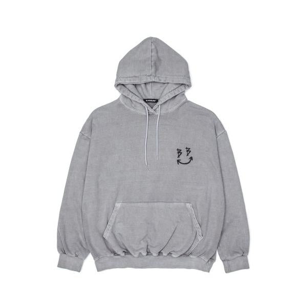 ★【BLACKBLOND】★Rough Smile Logo Custom Pigment Hoodi.e★ ブラックブロンド(BLACKBLOND) BBD Rough Smile Logo Custom