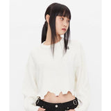 TARGETTO(ターゲット)     DAMAGE CUTTING CROP KNIT_IVORY