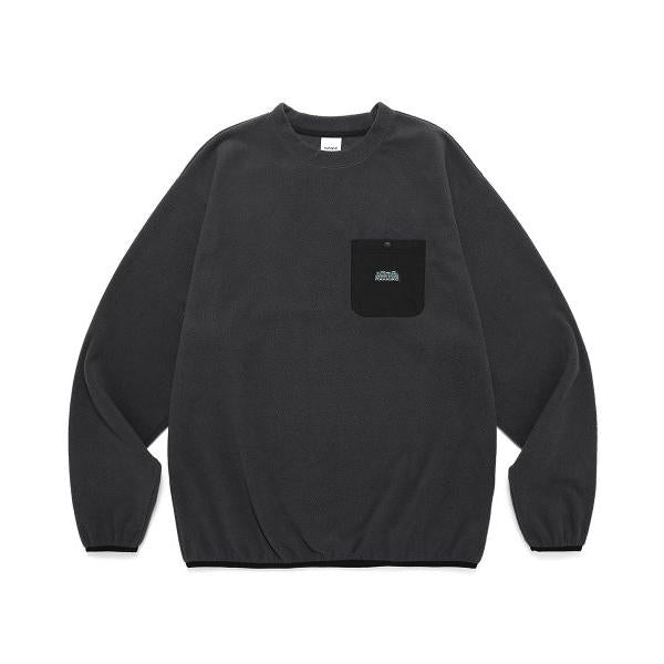 mahagrid (マハグリッド)     FLEECE POCKET CREWNECK CHARCOAL(MG2CFMM465A)
