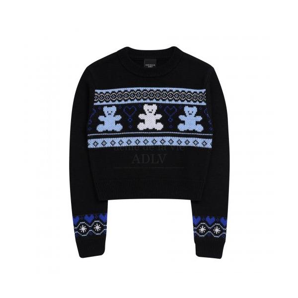 アクメドラビ(acme' de la vie)    NORDIC BEAR PATTERN KNIT BLACK