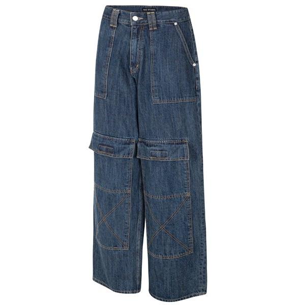 イーエスシースタジオ(ESC STUDIO) cargo pocket denim pants (blue