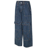 イーエスシースタジオ(ESC STUDIO) cargo pocket denim pants (blue)