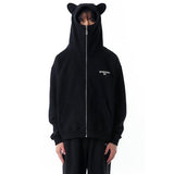 オーワイ(OY) MOSAIC ODOLLY HOODIE ZIP UP-BLACK