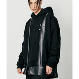 SSY(エスエスワイ) front double zipper hoodie black