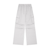 Odd Studio (オッドスタジオ)  Parachute Washed Cotton Wide Cargo Pants - light gray