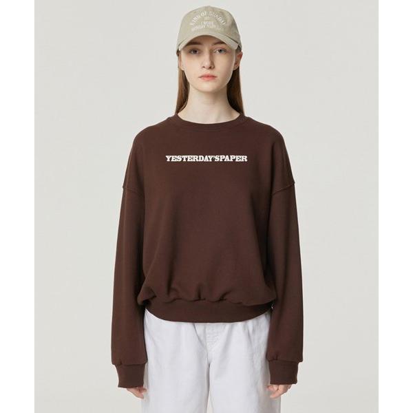 NCOVER（エンカバー） YESTERDAYS PAPER LOGO SWEATSHIRT-BROWN