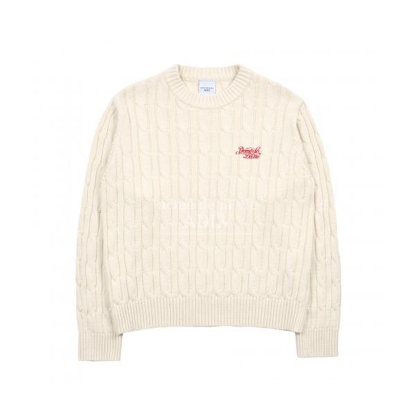 アクメドラビ(acme' de la vie)    SCRIPT LOGO EMBROIDERY CABLE KNIT IVORY