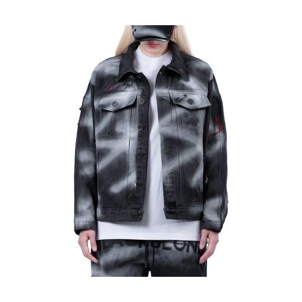 ブラックブロンド(BLACKBLOND) BBD Sprayed Custom Denim Jacket (Charcoal)