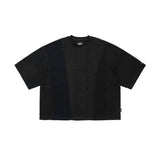 アジョバイアジョ(AJOBYAJO) Knit Mixed Wide Top [BLACK]