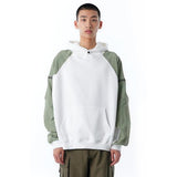 オーワイ(OY) PANEL CONTRAST POCKET HOODIE-WHITE