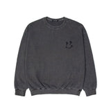 ブラックブロンド(BLACKBLOND)  BBD Rough Smile Logo Custom Pigment Crewneck Sweatshirt (Charcoal)