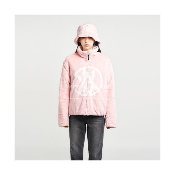 アクメドラビ(acme' de la vie)    REVERSIBLE A LOGO EMBLEM FAKE FUR JACKET PINK