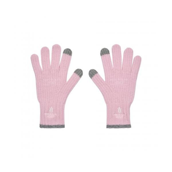 アクメドラビ(acme' de la vi)  A LOGO EMBLEM EMBROIDERY KNIT GLOVES PINK