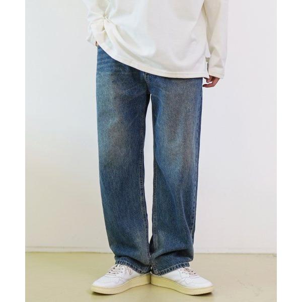 JEMUT (ジェモッ)  Classy Semi Wide Denim Pants Washedblue SOLP2436