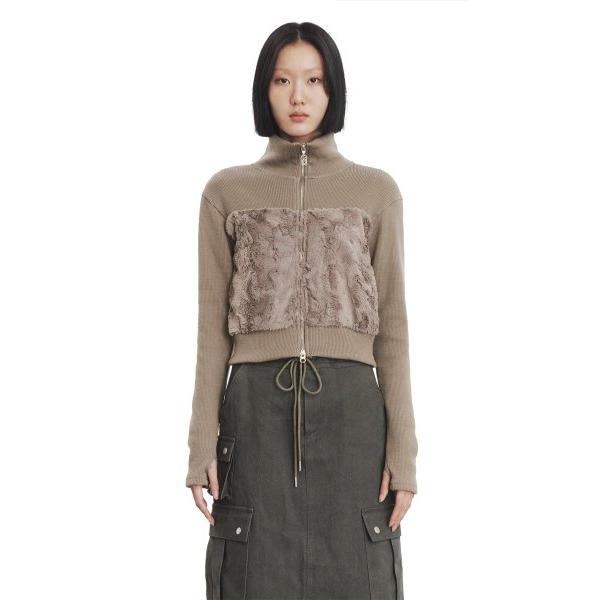 curetty (キュリティー)   C FUR MIXED ZIP-UP_COCOA