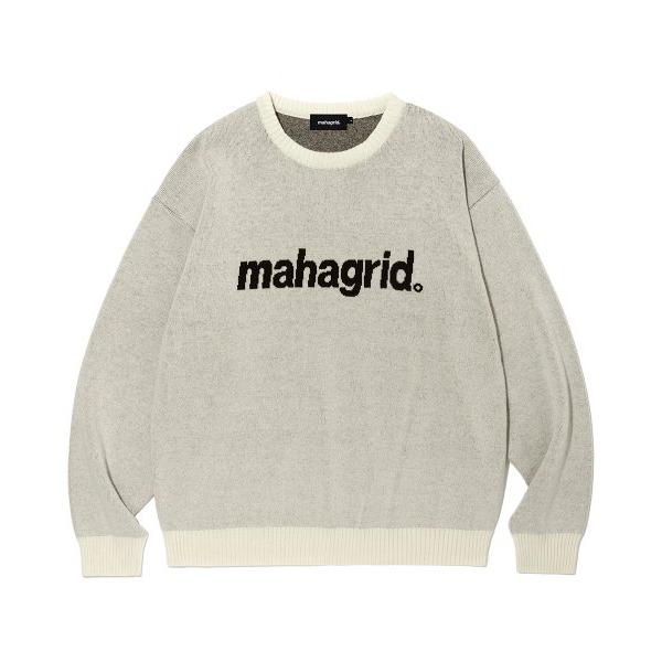 mahagrid (マハグリッド)     BASIC LOGO KNIT SWEATER IVORY(MG2CFMK620A)