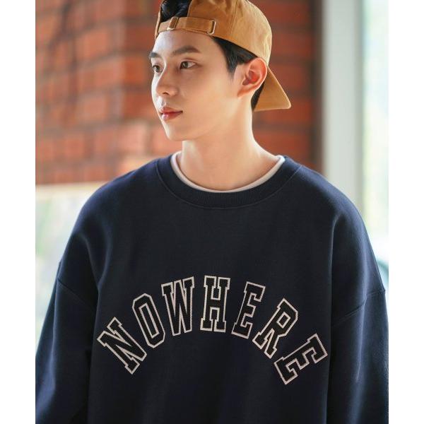 JEMUT (ジェモッ)  Nowhere Drop Napping Sweatshirts Navy OYMT2433