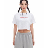 ARCHIVE BOLD (アーカイブボールド)　BASIC LOGO CROP T-SHIRTS (WHITE)