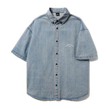 ダブルユーブイプロジェクト(WV PROJECT)   Summer Loud Denim 1/2 Sleeve Shirts Vintageblue MJSS7663