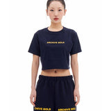 ARCHIVE BOLD (アーカイブボールド)　BASIC LOGO CROP T-SHIRTS (NAVY)