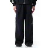 オーワイ(OY) TAPE LOGO CARGO TRACK PANTS-BLACK