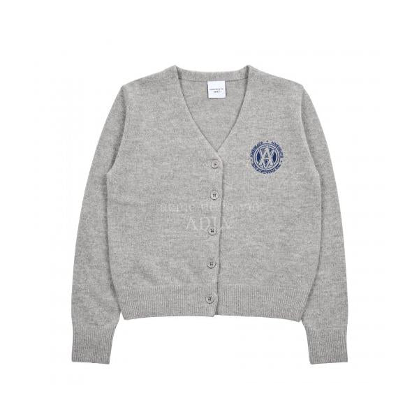 アクメドラビ(acme' de la vie)    CIRCLE A LOGO EMBLEM KNIT CARDIGAN GRAY